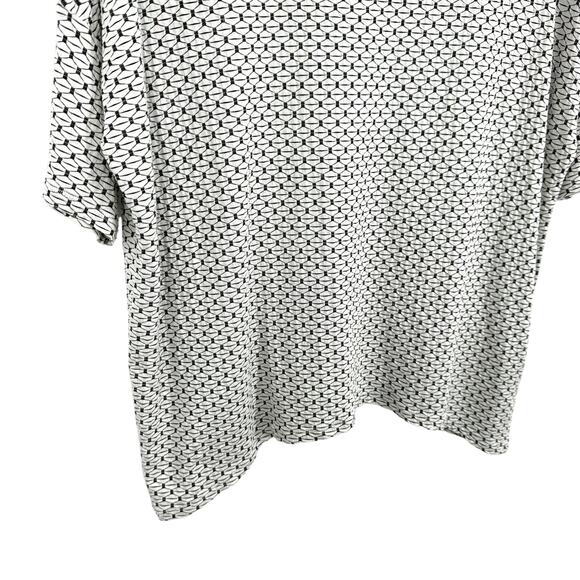 Habitat Sz Medium Super Stretchy Wearable Art Black White Blouse Shirt Top Cozy - Picture 4 of 7